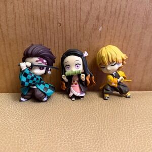 Demon Slayer Tanjiro Nezuko Zenitsu Mini Figure Set Anime Kimetsu no Yaiba